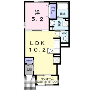 ヴァンベール【1階】の間取り