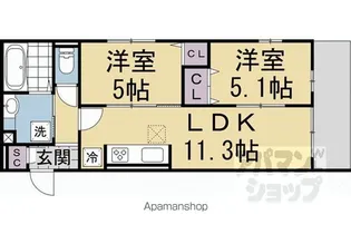 オークテラス西京極【3階】の間取り