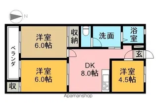 パークマンション東栄【402号室】の間取り