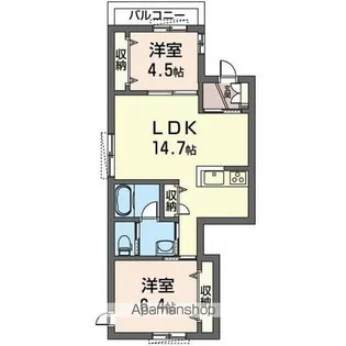 フォーフラッツ代々木上原【201号室】の間取り
