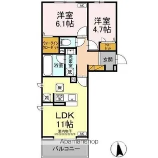 ボヌール殿内【1階】の間取り
