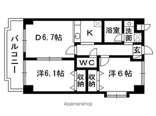 ツインプラザ幸【4階】の間取り