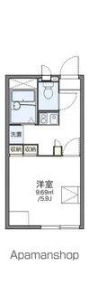 レオパレスグリーン【206号室】の間取り