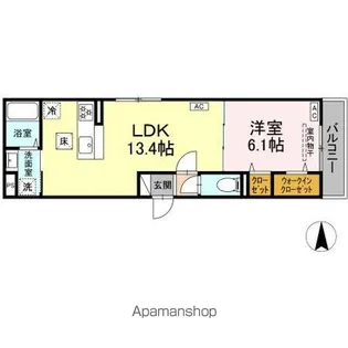 セレスティア扇V【1階】の間取り