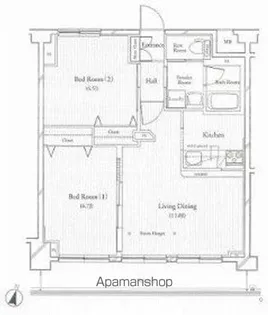 宮城県仙台市青葉区一番町2丁目【マンション】の間取り