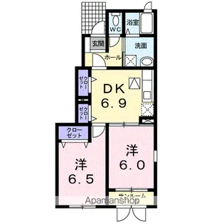 ドゥ シェ モア B【1階】の間取り