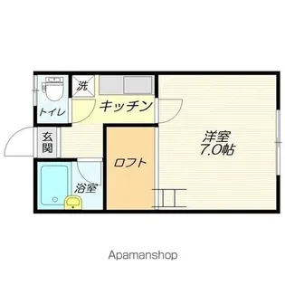 ハピネス松山【1B号室】の間取り