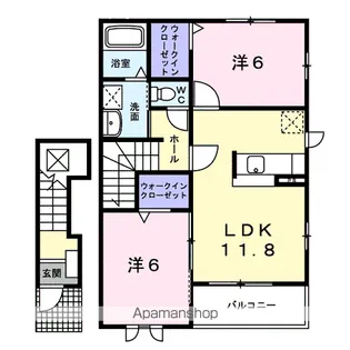 コートアイリスA【2階】の間取り