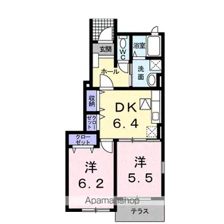 メゾンソレイユ【1階】の間取り