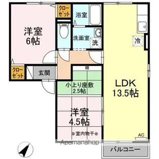 コーポタナカ AB【2階】の間取り
