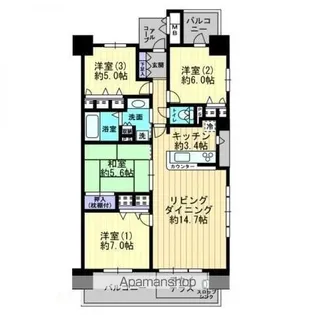 ロイヤルガーデン高松駅南【10階】の間取り