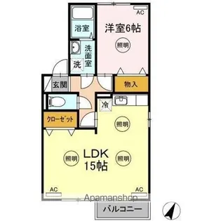 サニーコーポ A棟【2階】の間取り