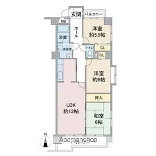 パウゼ藤ヶ丘【3階】の間取り