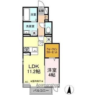 セレスティア森合A【1階】の間取り
