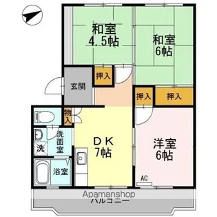 川口東マンション【1階】の間取り