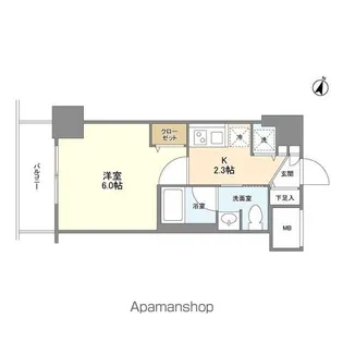 クオーレ靭公園【4階】の間取り