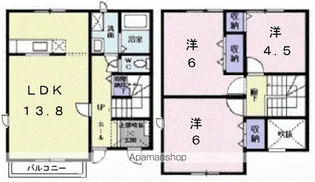 カーサ・ソレアードⅡ【1階】の間取り