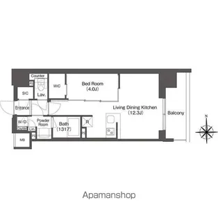コンフォリア東新宿【3階】の間取り