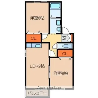 アドレス久保台【101号室】の間取り