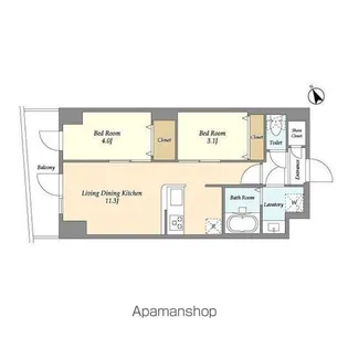 アルファコート曳舟2【6階】の間取り
