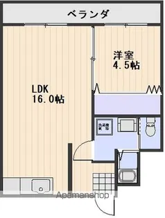 ラ・ルート豊成【4階】の間取り