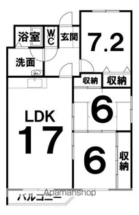 サンブライトハイツⅢ【401号室】の間取り