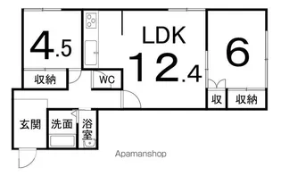 レジデンス仲浜【1階】の間取り