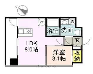 ドゥーエ赤坂【716号室】の間取り