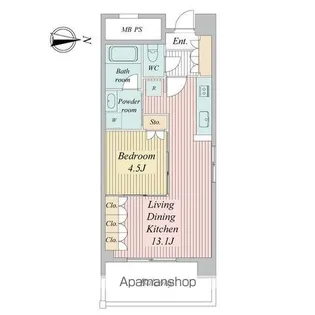 シュロスミーナ晩翠通【2階】の間取り