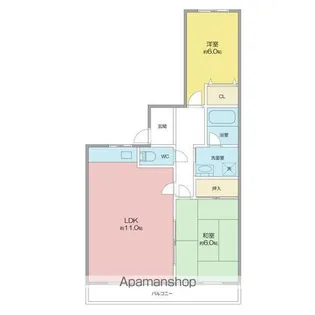 シャトーエミール【3階】の間取り