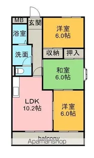 HKハイツ【3階】の間取り