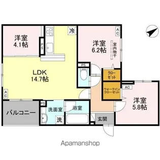 モンステラ【3階】の間取り