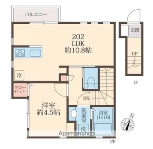 AN’S COURT天台【2階】の間取り