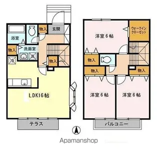 コンフォート浜田 ABCD【1階】の間取り