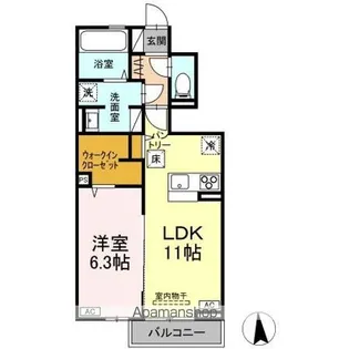 セレスティア鳴神【1階】の間取り