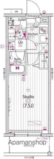 ガーラ・リバースクエア横濱南【4F-14号室】の間取り