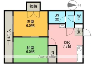 大洋第一コーポ【2階】の間取り