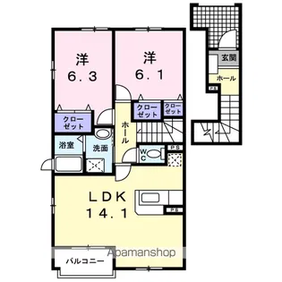 KSハウス A【2階】の間取り