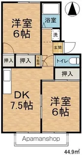メゾンオータムB【2階】の間取り