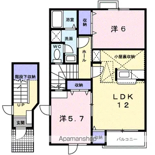カリーノ トゥッティA【2階】の間取り