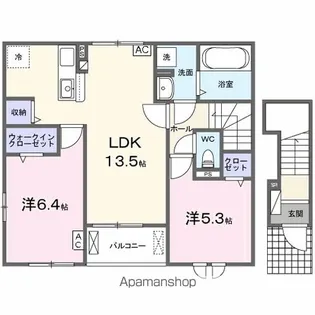 エス ウィステリア Ⅱ【2階】の間取り