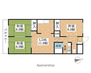フレンドリー野木森【106号室】の間取り