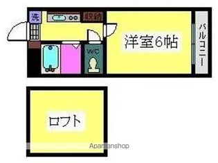 アップルハウス紫原Ⅰ【109号室】の間取り
