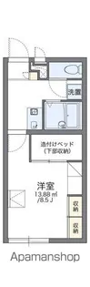 レオパレスシャトレー荒谷【1階】の間取り