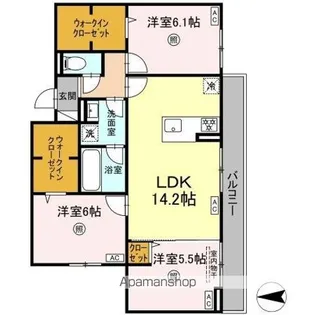 トリシア長丘【3階】の間取り