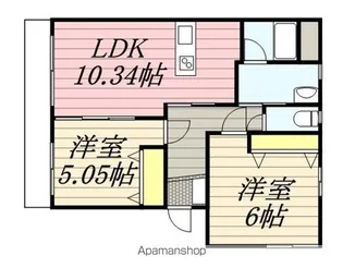 ル・シェモア【1階】の間取り