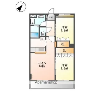 NY WEST HARLEY A【2階】の間取り