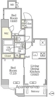 クラリティア浅草橋【13階】の間取り