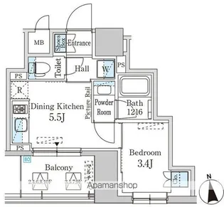 パークアクシス神田レジデンス【10階】の間取り