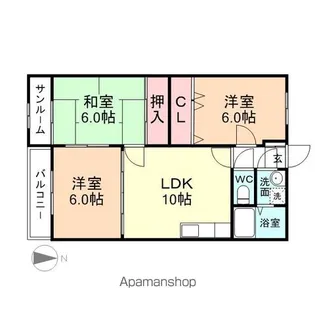 エクセル南【2階】の間取り